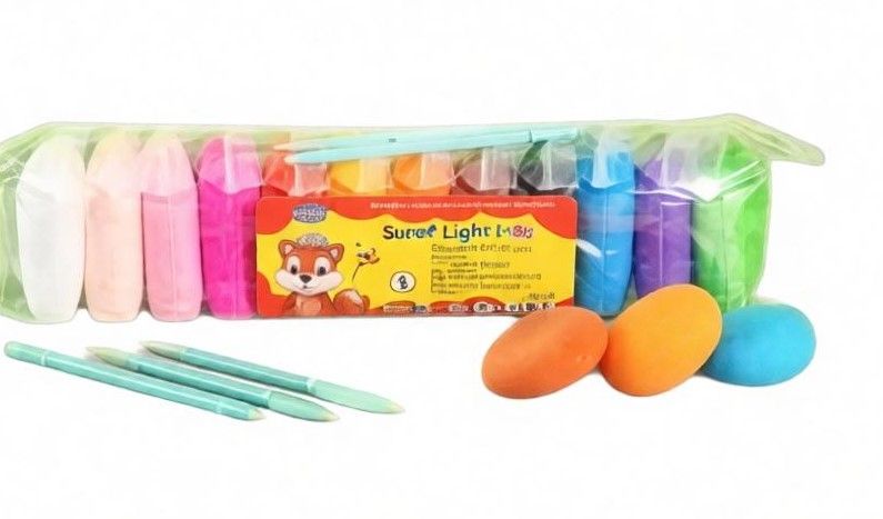 Легкий пластилин "Super light clay" 12цв, 10гр.
